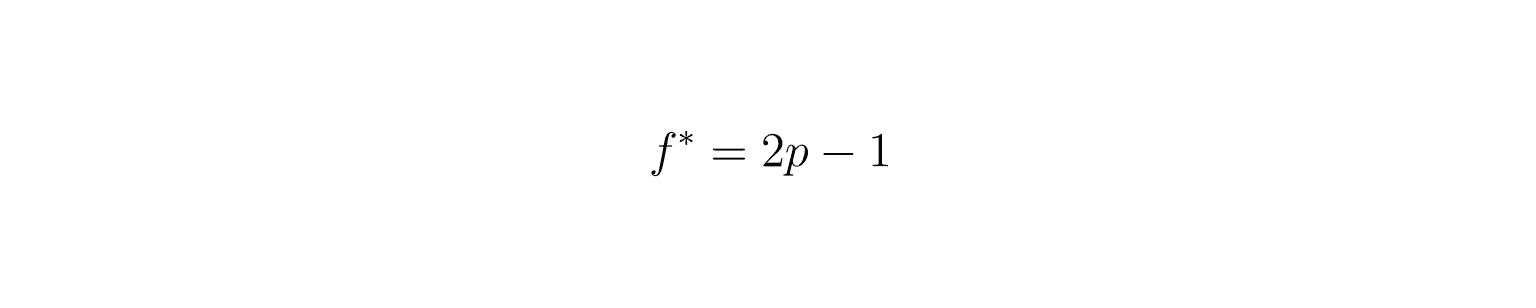 Kelly criterion formula for sizing bets under the measured win rate.